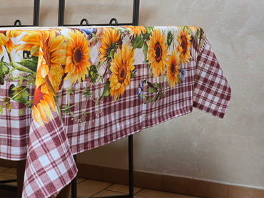 Digital Sunflower Tablecloth