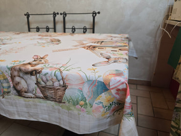 Tablecloth with Easter Eggs and Mills Digital