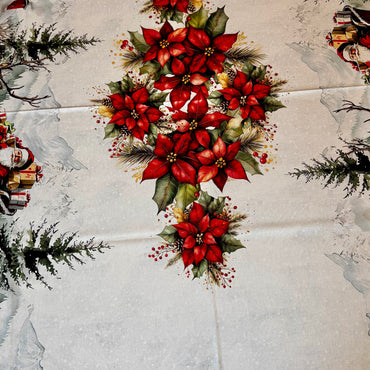 Tovaglia con pupazzo di neve e babbo Natale Digitale