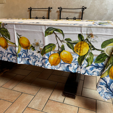 Tovaglia con Limoni e Fiori Digitale