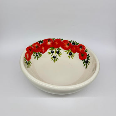 Bowl with embossed tomato and olives