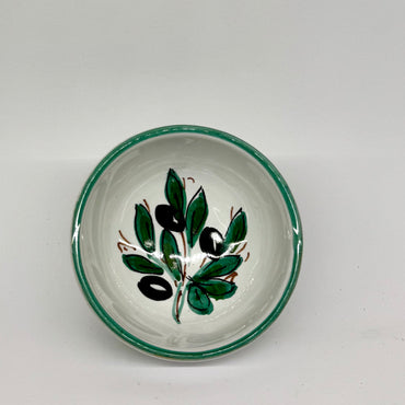 Bowl Decorated Olive White Background