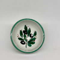 Bowl Decorated Olive White Background