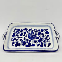 Vassoio Con Manici Decoro Arabesco Blu