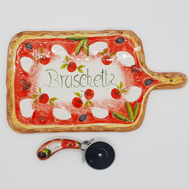 Oval bruschetta with handle