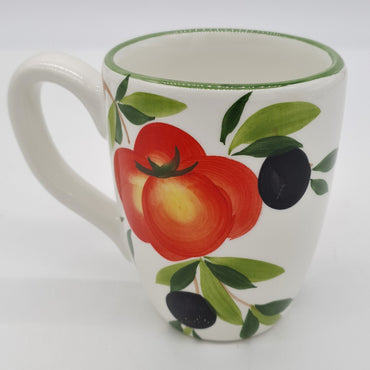 Bicchiere Mug Decoro Pomodori E Olive