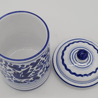Jar with Blue Arabesque Decor
