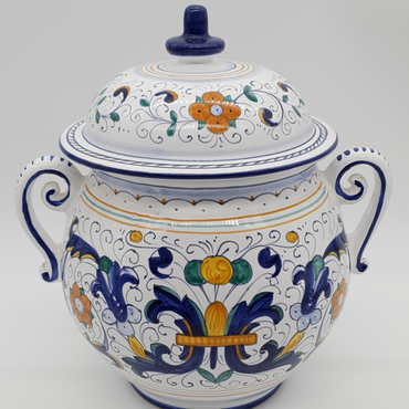 High Tureen With Deruta Decor Handles
