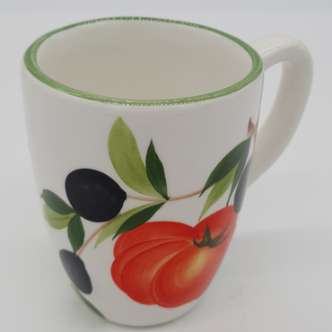 Glass Mug Decor Tomatoes And Olives