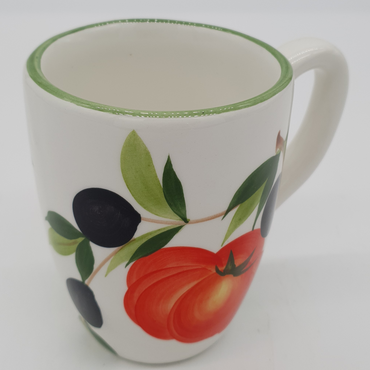 Bicchiere Mug Decoro Pomodori E Olive