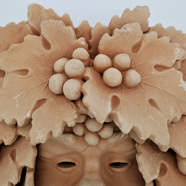 Old Bacchus Small Terracotta Mask