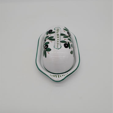 Porta Burro Ovale Decoro Olive fondo Bianco