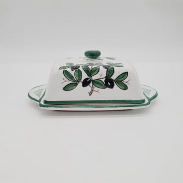 Porta Burro Rettangolare Decoro Olive fondo Bianco