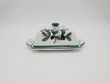 Rectangular Butter Holder Olive Decor White background