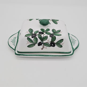 Porta Burro Rettangolare Decoro Olive fondo Bianco