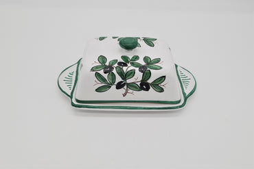 Rectangular Butter Holder Olive Decor White background
