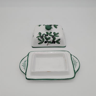 Porta Burro Rettangolare Decoro Olive fondo Bianco
