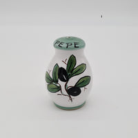 Salt and Pepper Set Olive Decor White Background