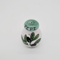 Salt and Pepper Set Olive Decor White Background