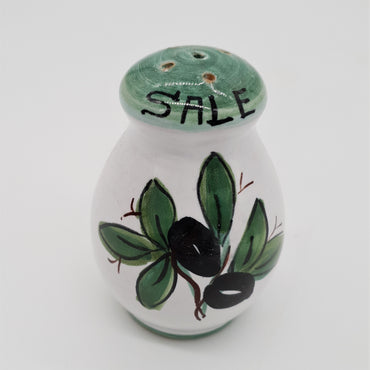 Salt and Pepper Set Olive Decor White Background