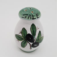 Salt and Pepper Set Olive Decor White Background