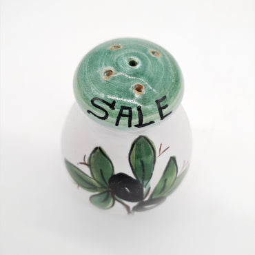 Salt and Pepper Set Olive Decor White Background