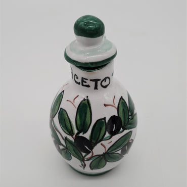 Set Olio Aceto Decoro Olive Fondo Bianco