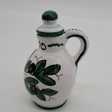 Set Olio Aceto Decoro Olive Fondo Bianco