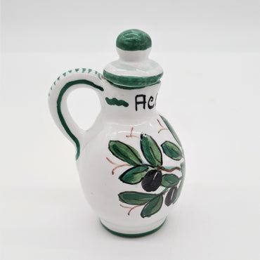 Set Olio Aceto Decoro Olive Fondo Bianco