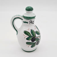 Set Olio Aceto Decoro Olive Fondo Bianco