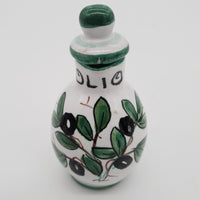 Set Olio Aceto Decoro Olive Fondo Bianco