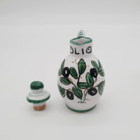 Set Olio Aceto Decoro Olive Fondo Bianco