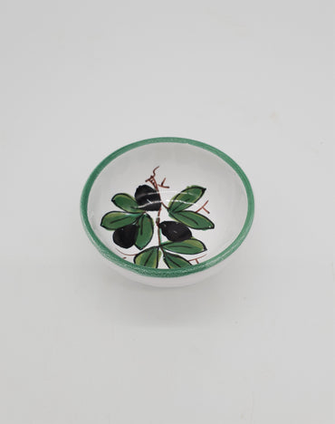 Bowl Decorated Olive White Background