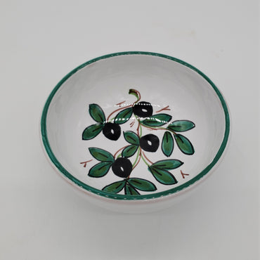 Bowl Decorated Olive White Background