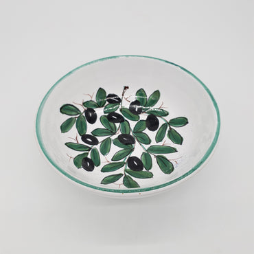 Bowl Decorated Olive White Background