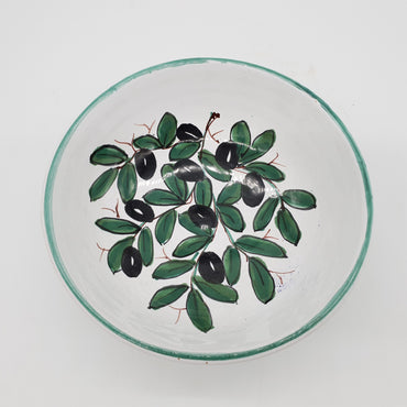 Bowl Decorated Olive White Background