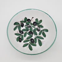 Bowl Decorated Olive White Background