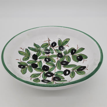 Bowl Decorated Olive White Background