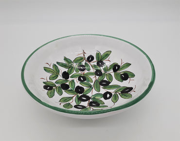 Bowl Decorated Olive White Background