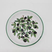 Bowl Decorated Olive White Background