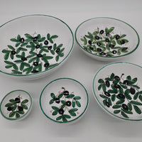 Bowl Decorated Olive White Background