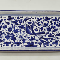 Tray With Blue Arabesque Decor Handles