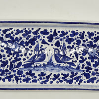 Tray With Blue Arabesque Decor Handles