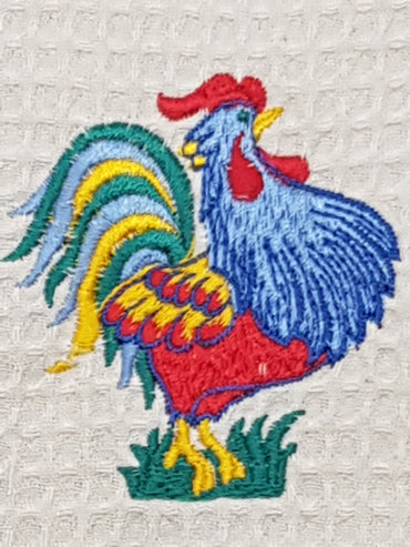 Square Potholder Beige Rooster