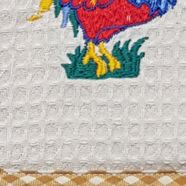 Square Potholder Beige Rooster