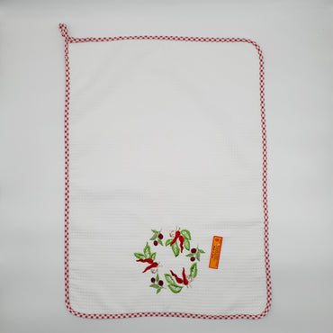 Rectangular Dishcloth Olives Chilli Cream
