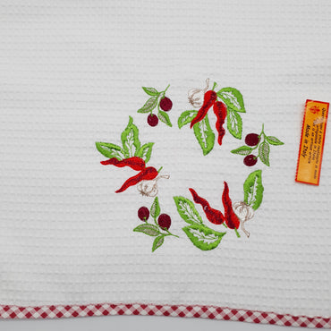 Rectangular Dishcloth Olives Chilli Cream