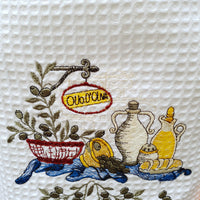 Kitchen Apron Cream Honeycomb Olive Oil