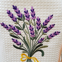 Kitchen Apron Beige Honeycomb Lavender
