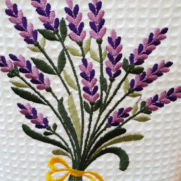 Kitchen Apron Cream Honeycomb Lavender